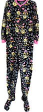 Looney Tunes Women's M Teens Tweety Bird Hearts One Piece Soft Footed Pajamas
