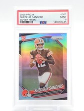 SHEDEUR SANDERS 2025 PANINI PRIZM SILVER ROOKIE RC #302 BROWNS PSA 9 Q7278