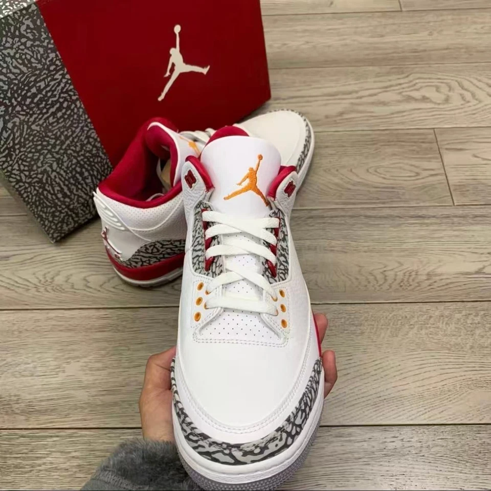 男式 Jordan 3 Retro "Cardinal Red" 复古篮球鞋 — 第 3/4 张图片