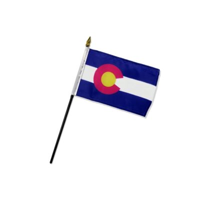 Colorado 4x6in State Stick Flag - Mini USA Desk Flag Parade Classroom Decor