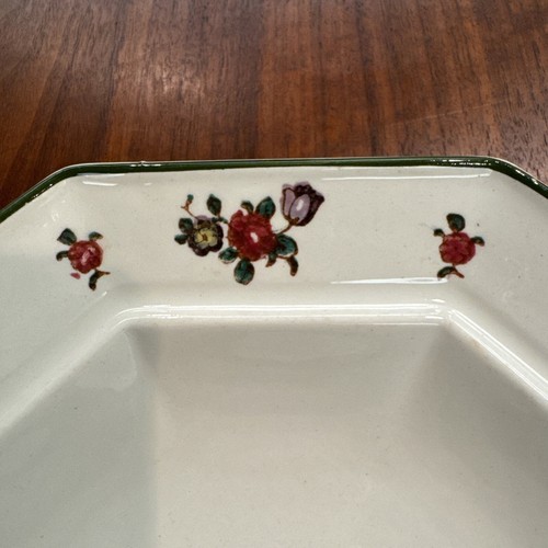 Royal Doulton Old Leeds Sprays Butter Dish Small Server W/Lid 8 1/8” Green Trim - Picture 4 of 11