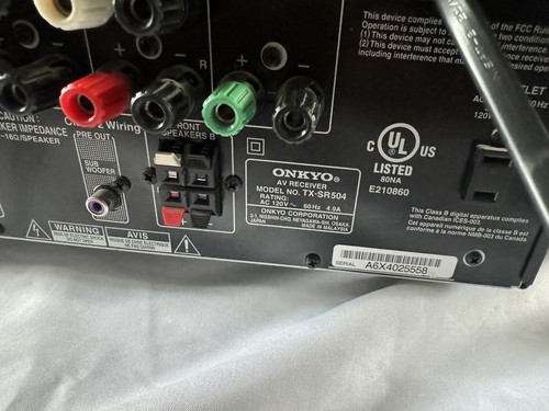 Onkyo TX-SR504 7.1 Channel AV Receiver Home Theater Surround DTS - Tested - Picture 5 of 6