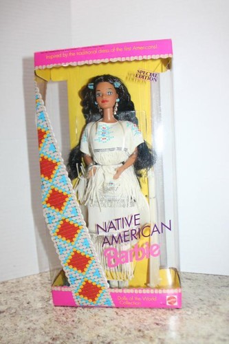 NIP 1990s Mattel Dolls of the World Collection TWO Native American Dolls - Picture 2 of 9