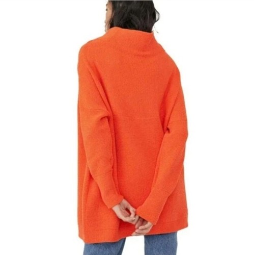 New Free People Ottoman Slouchy Tunic Sweater size XS Orange Pullover Long - Picture 9 of 12