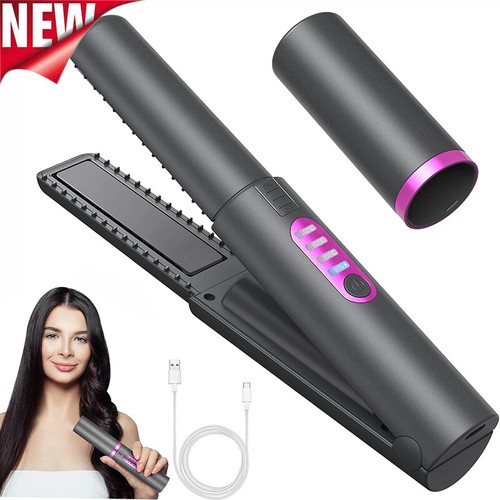 2 in 1 Cordless Hair Straighteners Curler Travel Mini Hair Straighten Portable