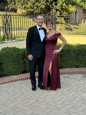 Jenny Yoo Priyanka gown, size 8, Dark Berry, luxe satin, fully lined bodice