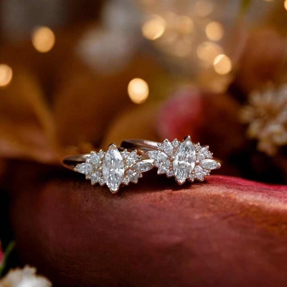 Marquise Cut Diamond Ring 14k Yellow Gold Lab Grown 1.50 Carat IGI Certified - Image 4 of 4