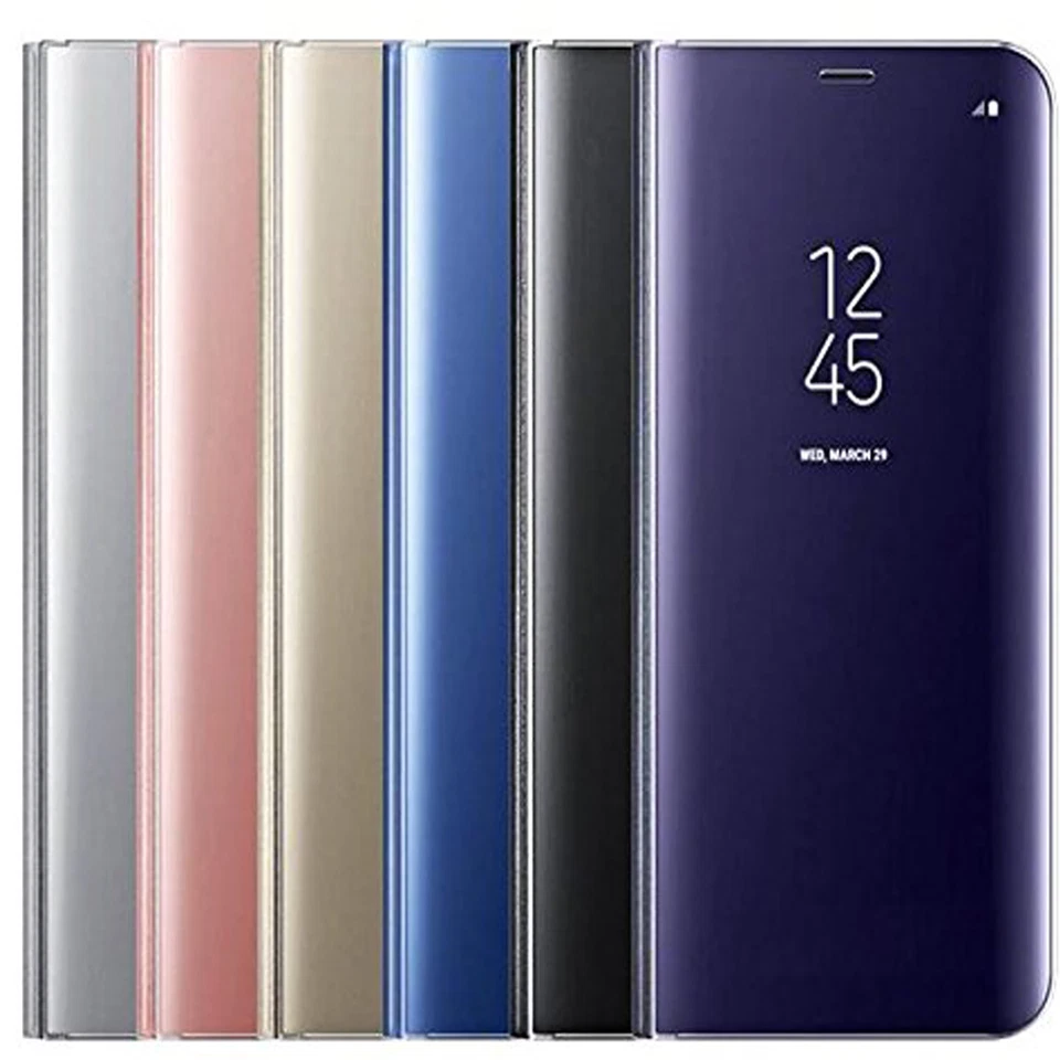 Samsung Galaxy S7 S8+ S9 Smart View Mirror Wallet Leather Flip Stand Case Cover - Image 2 of 4