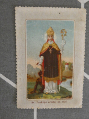 Czech pious image Saint procope, SV prokope oroduj za nas