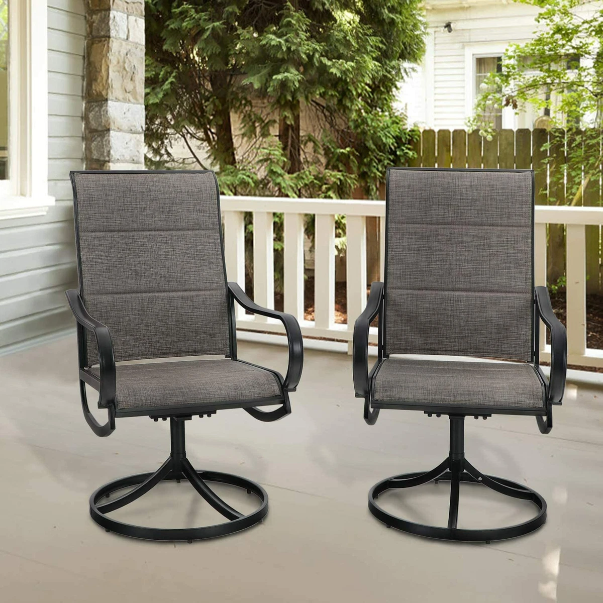 Grey swivel patio chairs new arrivals