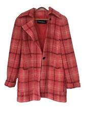 Louis Feraud Coat Wool Pink Tweed