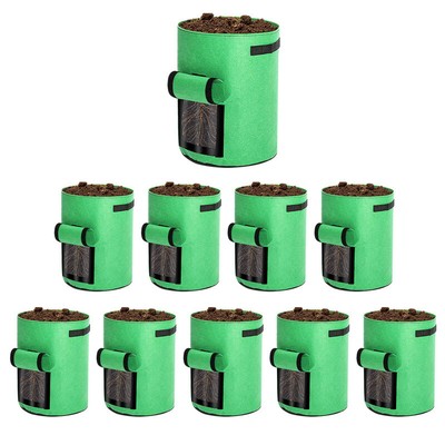 5/10 Pcs Pflanzsäcke Mit Henkeln Pflanztasche Grow Plant Bags Pflanzbehä