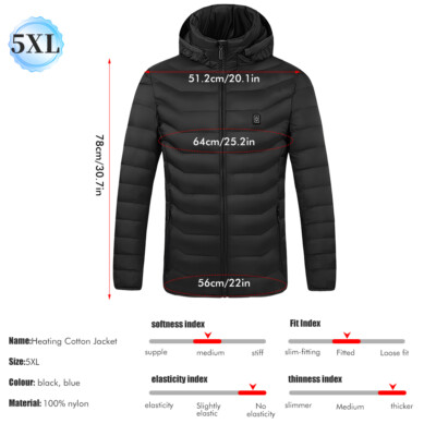 Men Women Electric Coat Heated Jacket USB Winter Warm Up Heating Pad Body Warmer