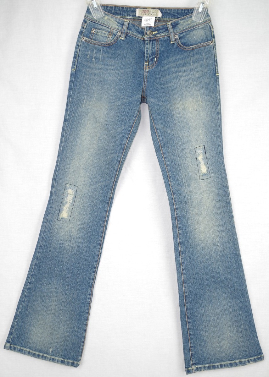 209 Denim Stonewashed Distressed Boot cut Jeans | eBay