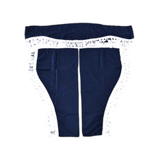 BLUE PLUSH VELVET CURTAINS with WHITE TASSELS for MAN DAF VOLVO SCANIA RENAULT