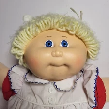 Cabbage Patch Kids Girl Doll Blonde Hair Blue Eyes VTG 1982