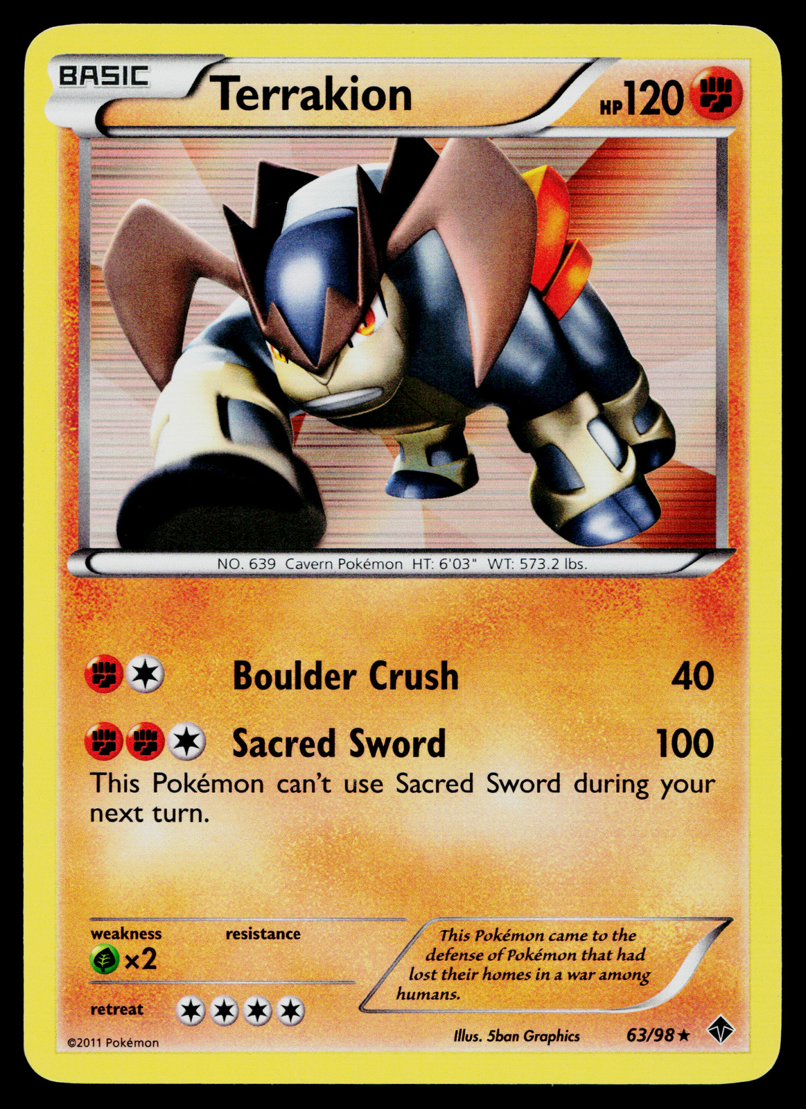 TERRAKION 63/98 EMERGING POWERS POKEMON TCG