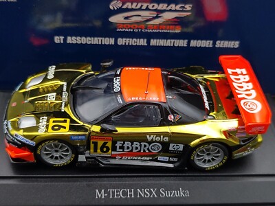 EBBRO 1:43 SCALE JGTC 2004 M-TECH HONDA NSX SUZUKA #16 DIE CAST