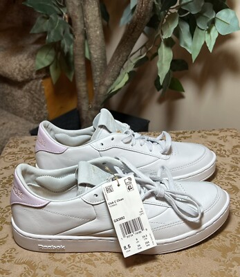 Reebok Women's Club C Clean Tennis Walking Lifestyle Shoes White/Pink Size 8.5