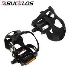 BUCKLOS PD-B328T Toe Clip Cage Pedals for MTB Road Spin Bicycle Aluminium 9/16"