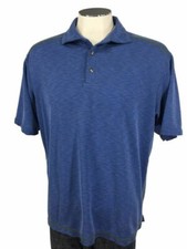 Tommy Bahama Polo Shirt L Blue Short Sleeve Fishing Golf Mens