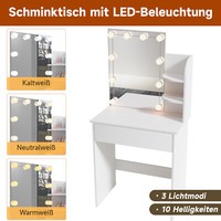 Schminktisch Mit Led Beleuchtung Frisiertisch Kosmetiktisch Kommode Spiegel Weiß