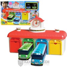 Tayo - Talking Central Bus Garage Depot Juego Set (Tayo, Rogi) Vehículo Coche Juguete