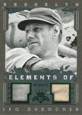 2016 Diamond Kings Elements of Royalty Materials Green #ER-LD Leo Durocher/5