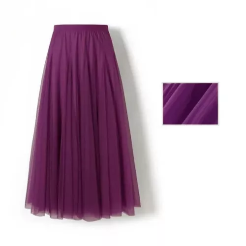 Damen Plissee Midi Rock Elastisch Hohe Taille Damen Netz Rock A-Linie Röcke - Bild 51 von 53
