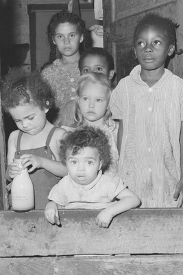 4x6 Glossy B&W Photo Print 1946 Coal Miner Children Junk Journal ephemera #1