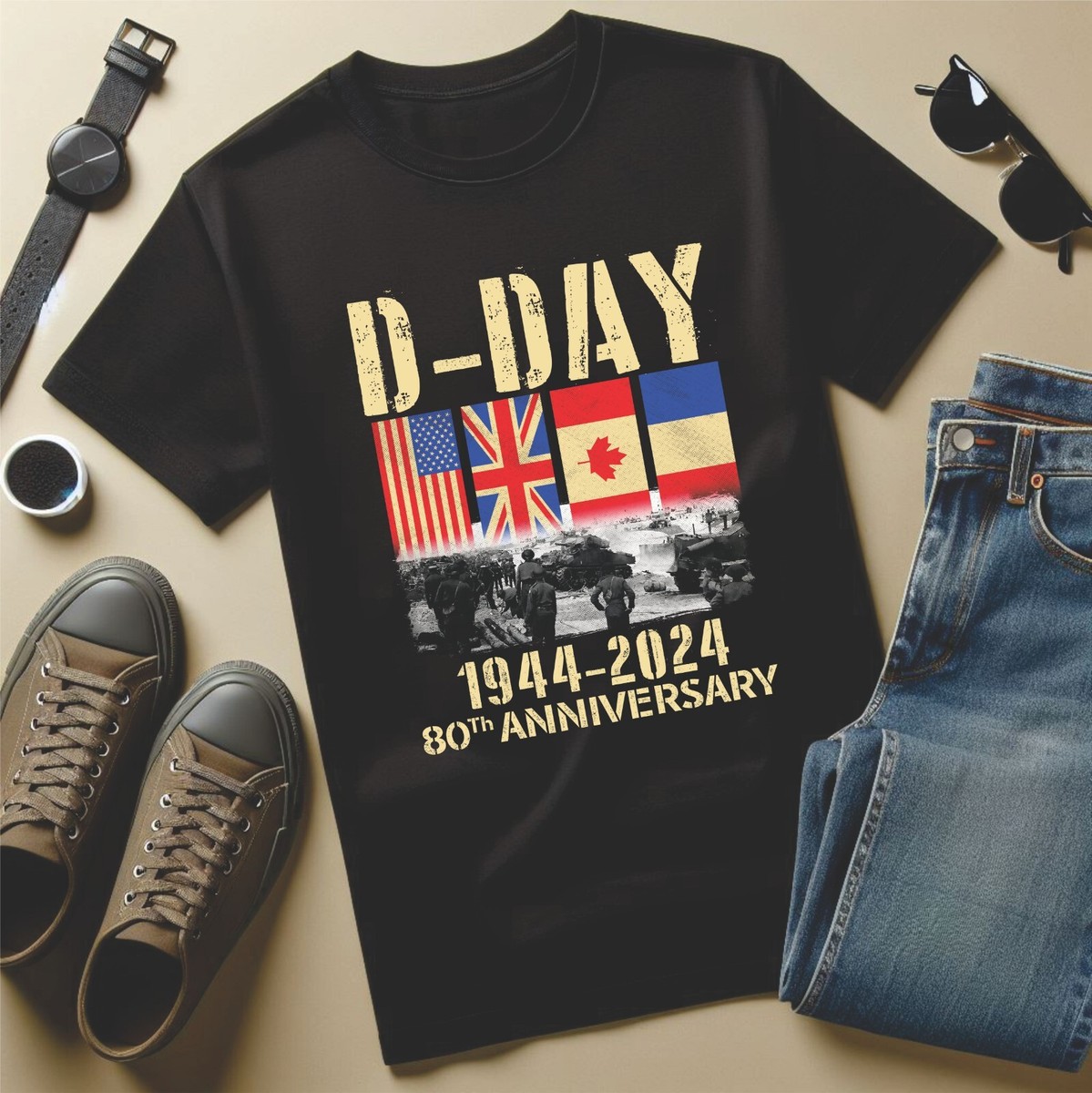 D-Day 75th Anniversary 1944 - 2019 Stamp T-Shirt D-Day 75th Anniversary 1944 - 2019 Stamp T-Shirt