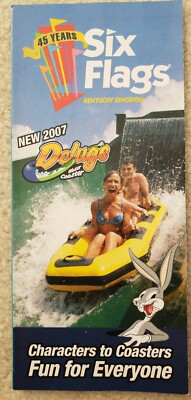 2007 Kentucky Kingdom Six Flags Louisville amusement park brochure