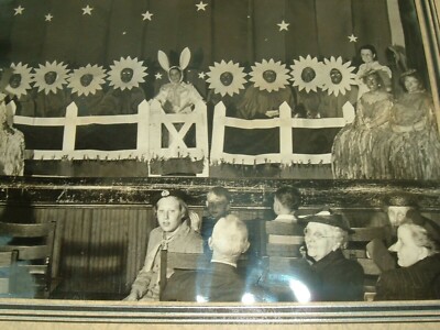 Vintage Photo Black White Easter Play Theater pageant Spring Rabbit Girl Scout 