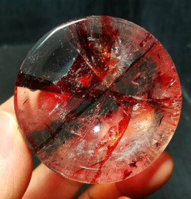 TOP Natural Polished Red Glue Flower Crystal Quartz Reiki
