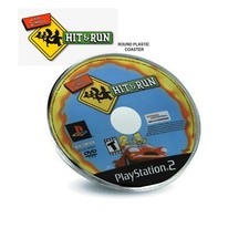 The Simpsons Hit & Run Classic PS2 Game Disc Inspired Plastic Coaster 80mm 