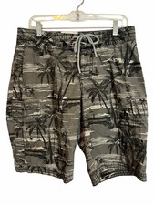 Old Navy Men's Cargo Boardshorts - Palm Trees - Size Medium gray