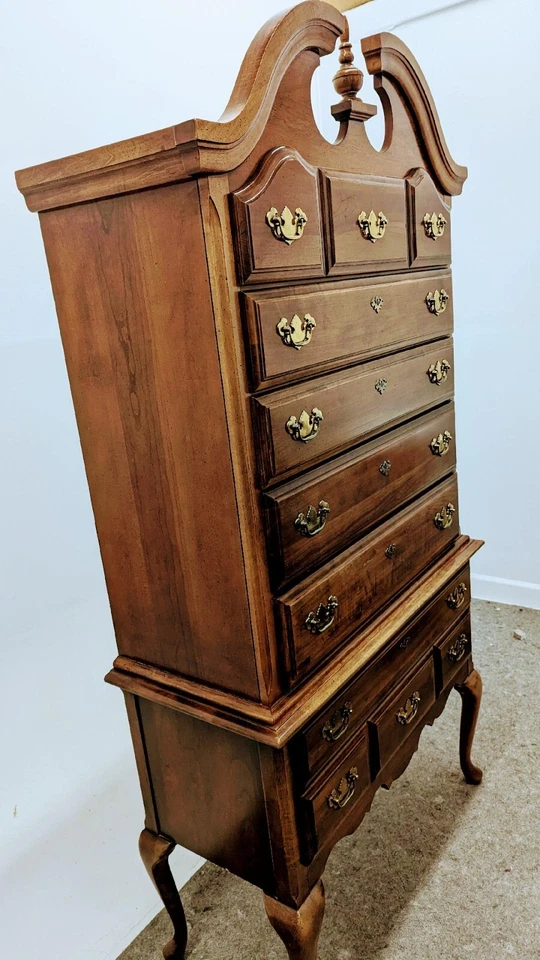 Cómoda Highboy vintage estilo federalista tradicional caoba Foto 2 de 4