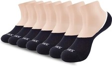 7 Pairs Women No Show Invisible Nonslip Loafer Solid Boat Cotton Low Cut Socks