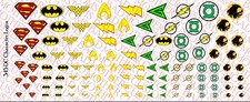 Decals Dc Superhero Logos - Superman Wonder Woman Etc Waterslide Decals