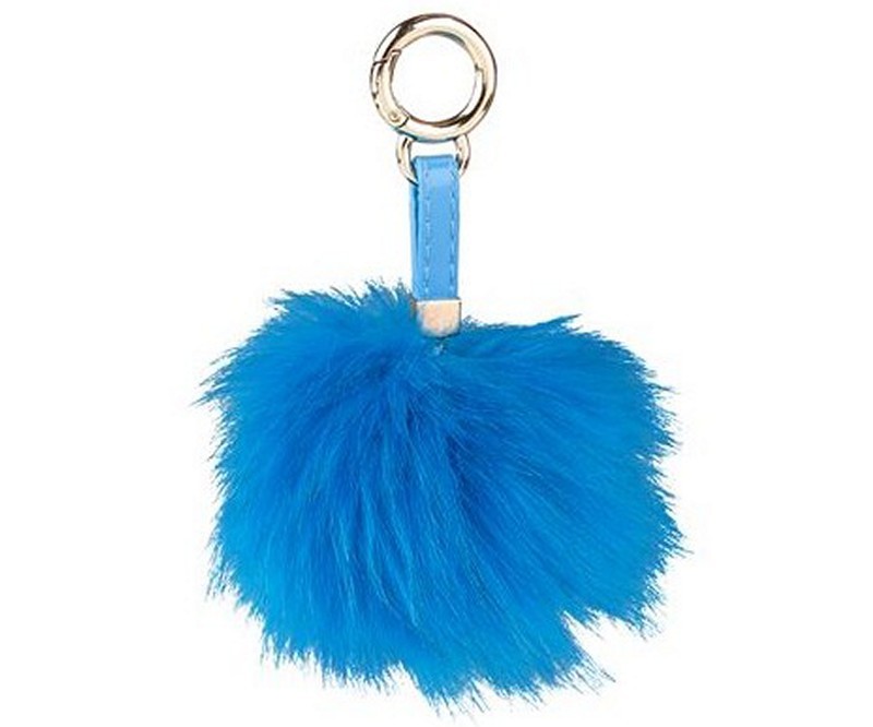 Depesche Pompon Llavero Colgante Bolsa 12cm Pompom Azul