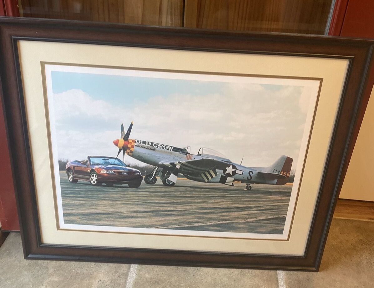 giclee print on canvas 2004 Ford Anniversary Mustang GT with P-51 Mustang