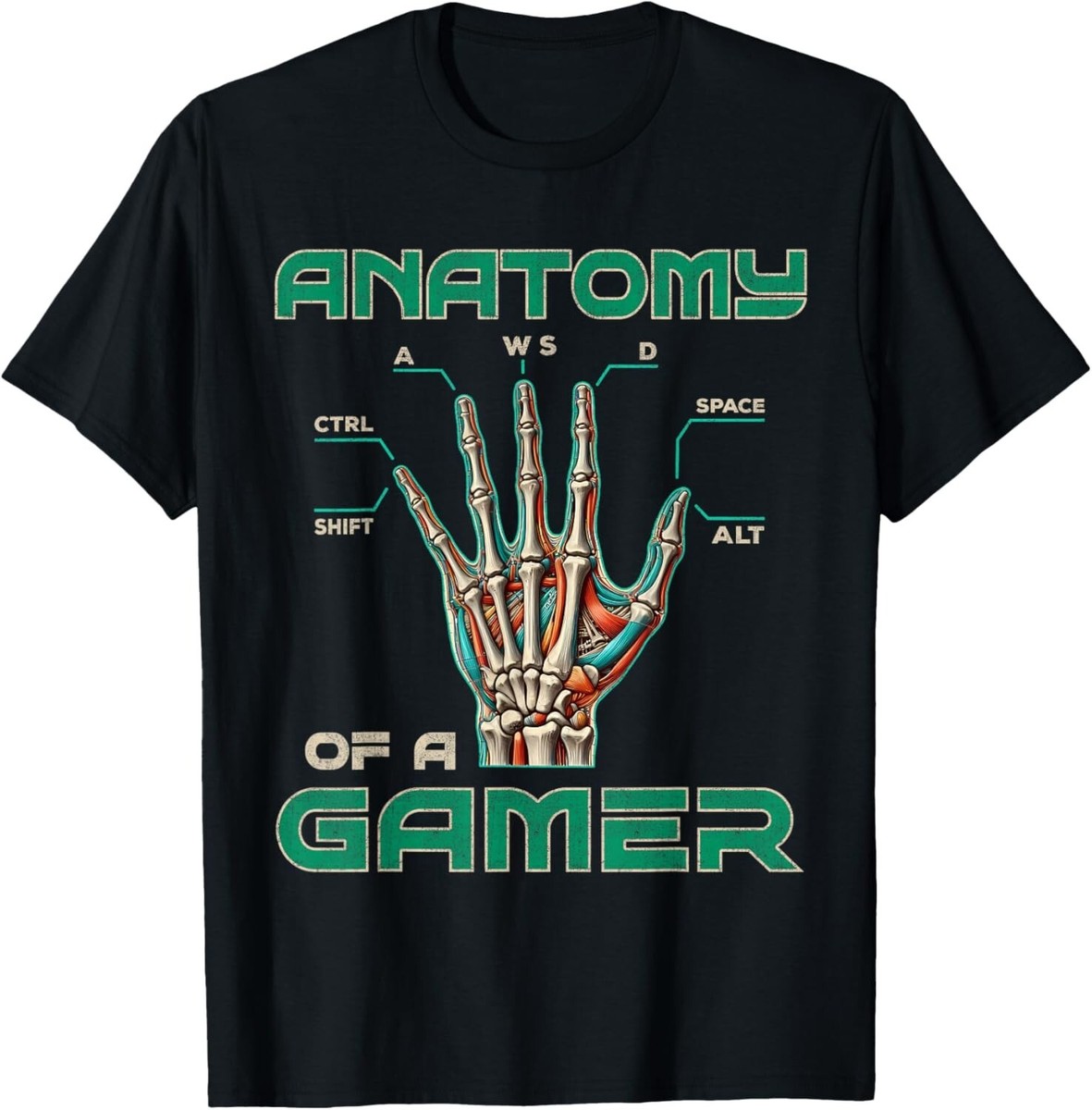 Anatomy Of A Gamer Skeleton Hand Player gaming Games Lovers Gift
