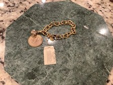 Vintage Maximal Art John Wind Sorority Gal Charm Bracelet Cotton Pearl Initial P
