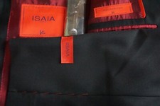 Isaia Napoli Aquaspider Wool Solid Black 100 Wool Sport Coat Jacket Sz 48R NEW