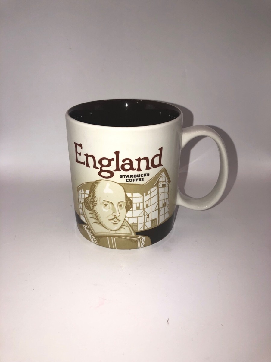 ENGLAND Shakespeare Starbucks GLOBAL ICON Coffee Mug Tea Cup 16oz EUC Writer