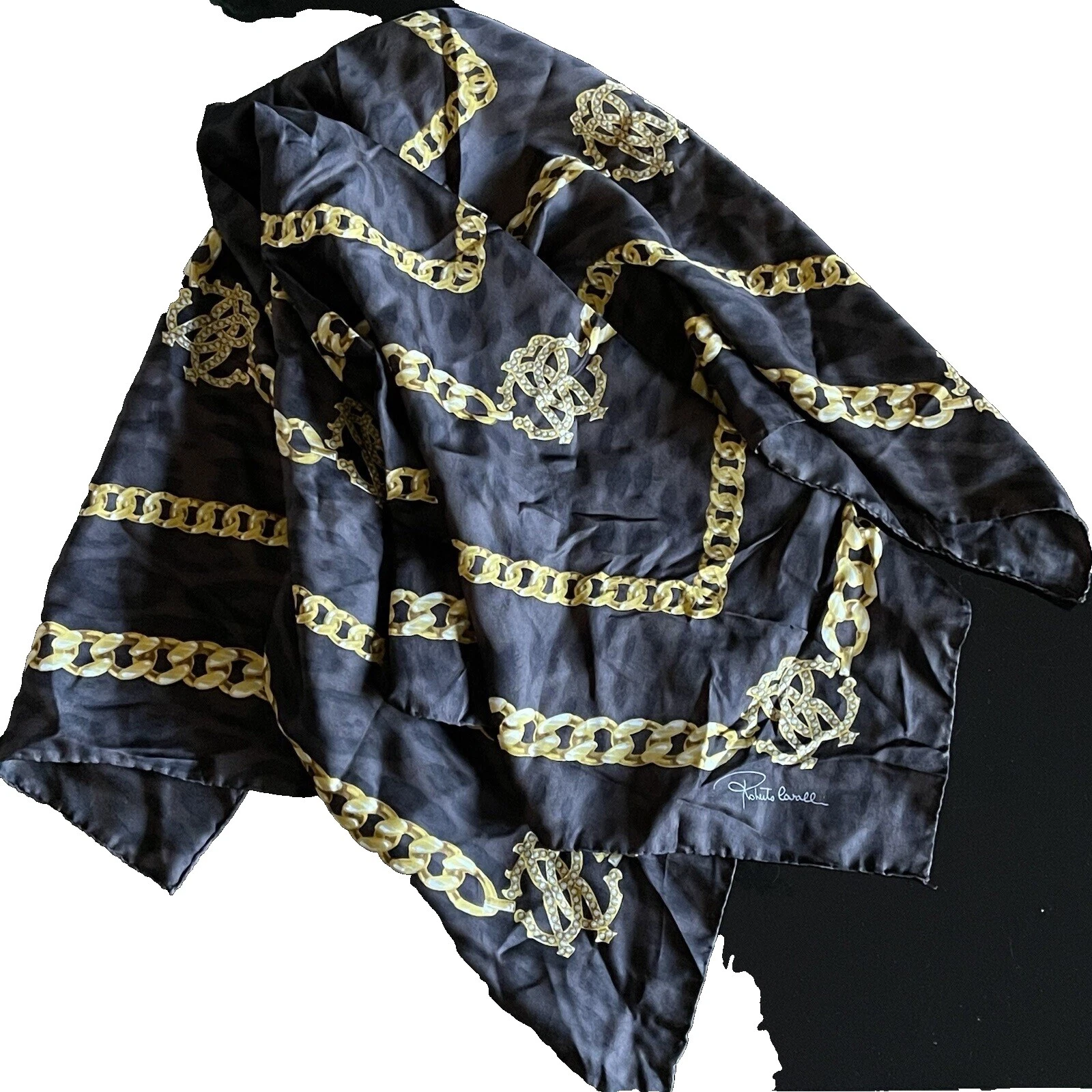 Seda Roberto Cavalli Bufandas y estolas Negro para Mujeres