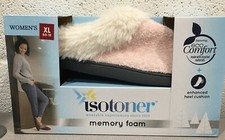 Isotoner Women's Memory Foam Slippers Pink, Evening Sand X- Large 9.5-10