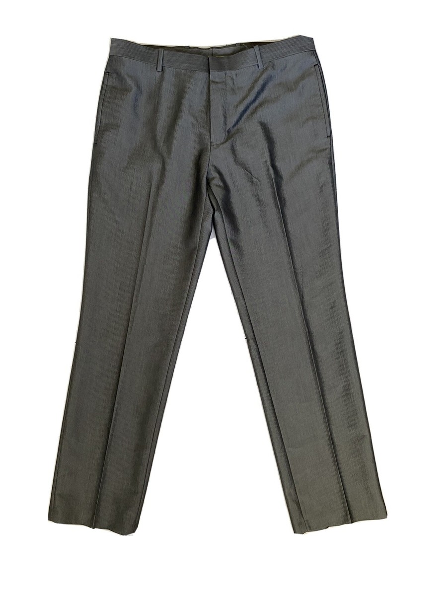 INC Mens Milan Grey Slim Fit Straight Leg Low-Rise Dress Pants 32/32