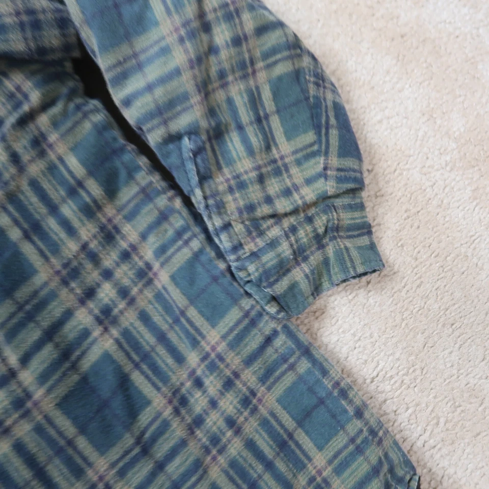 Basic Editions Quilt Lined Flannel Shirt Jacket Men's 2XL Plaid hooded workwear - Image 4 of 4