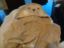 Pottery Barn Kids nursery monkey bath wrap mono Claire New wo tag